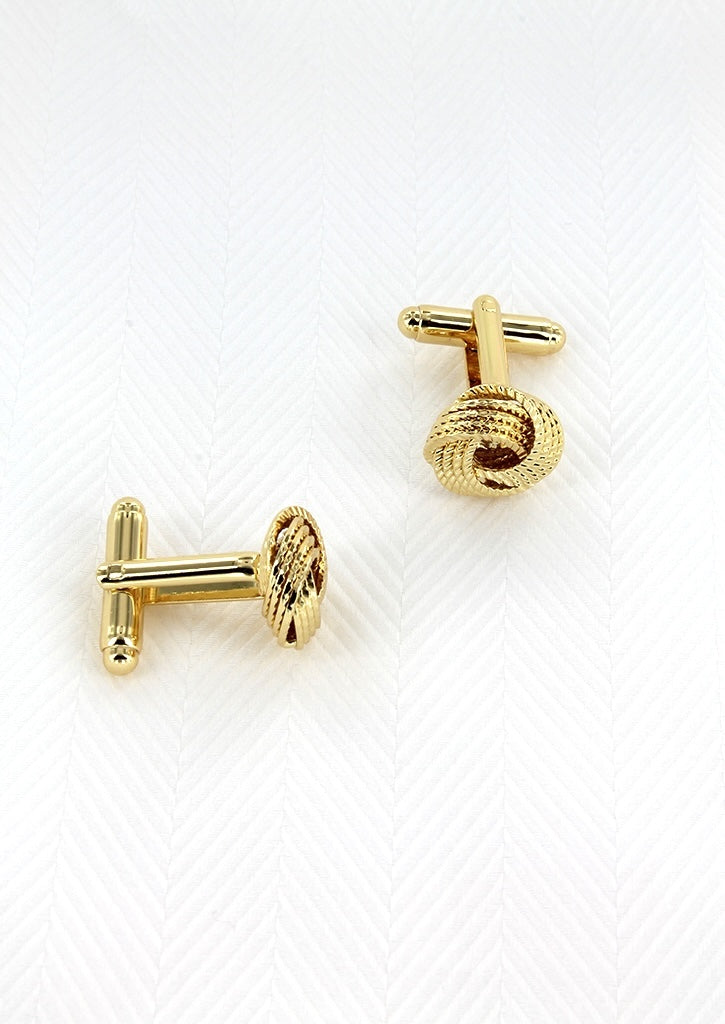Paire De Boutons De Manchette En Métal Doré Or De Tolède - 6g - TBE
