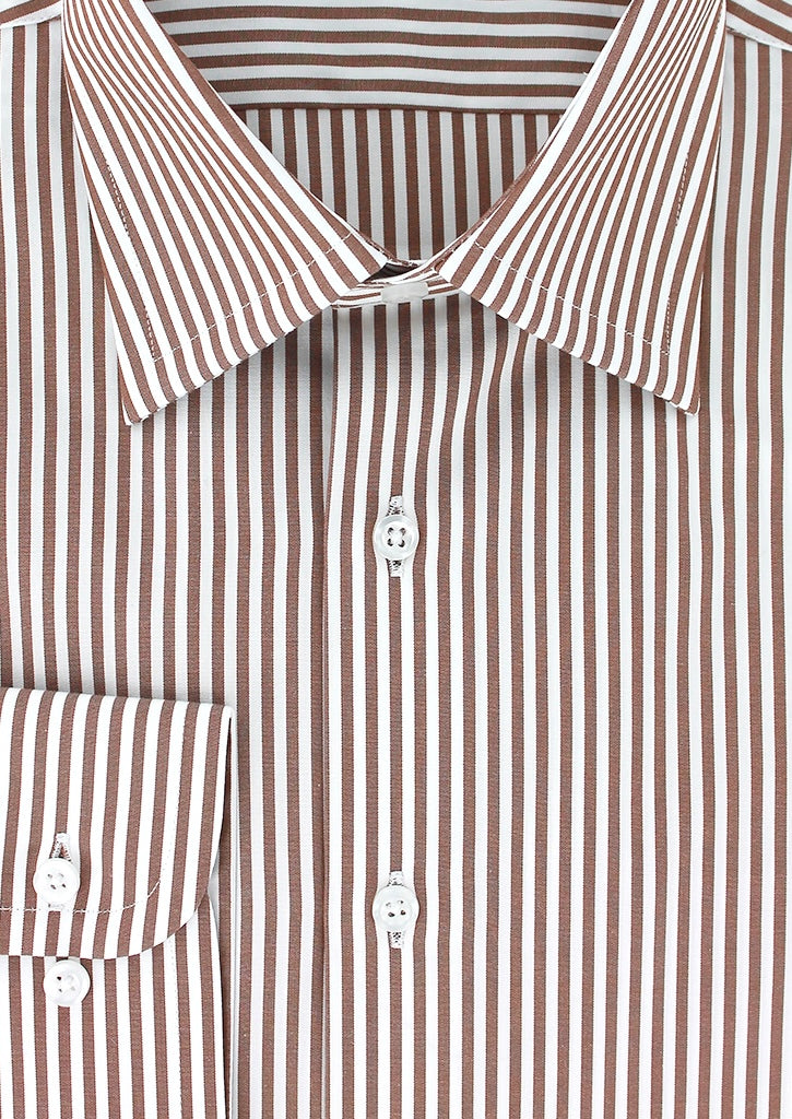 Brown Stick Stripe Classic Shirt | Cotton Park Brown Stick Stripe Classic Shirt | Cotton Park