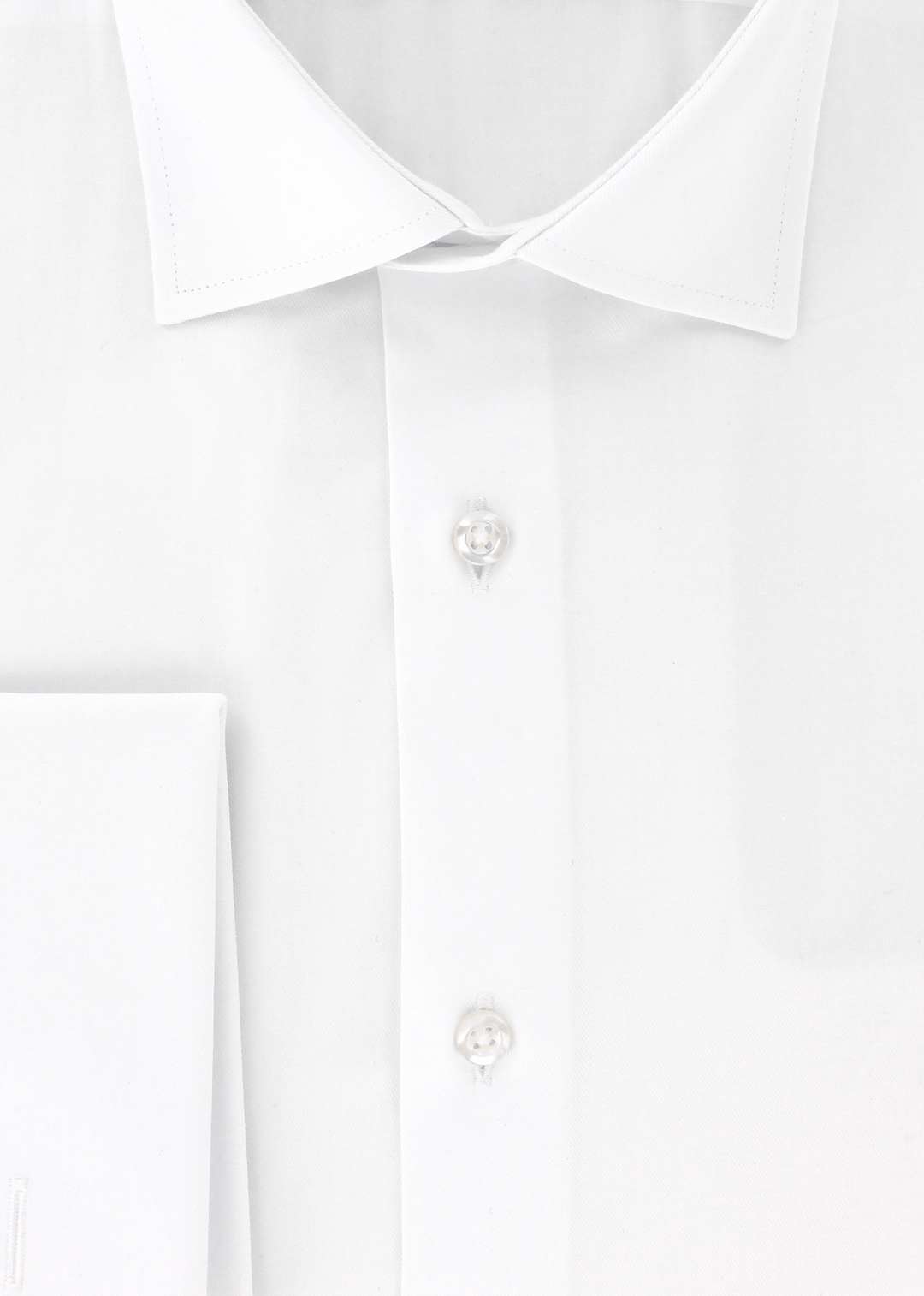 Chemise cintrée twill blanc à poignets mousquetaires | Cotton Park