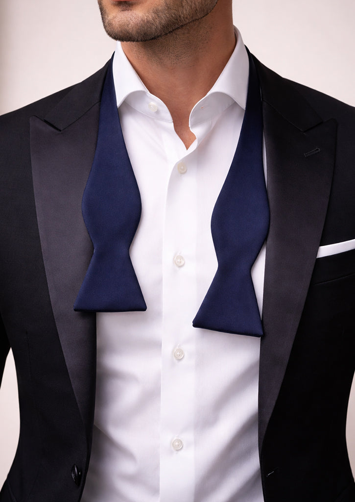 Beau Costume - OUTLET Beau. : Noeud-papillon en tricot de soie - Bleu