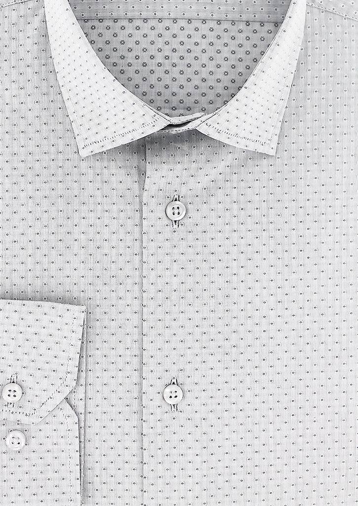 Gray fitted shirt with patterns | Cotton Park Gray fitted shirt with patterns | Cotton Park