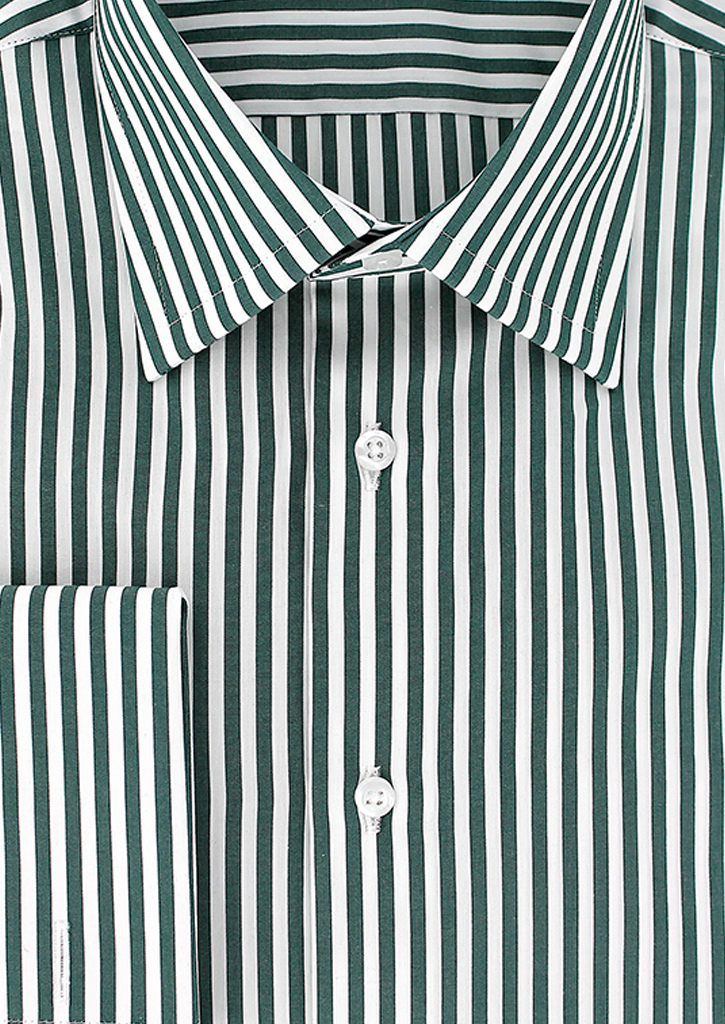 Classic green striped shirt with French cuffs | Cotton Park Classic green striped shirt with French cuffs | Cotton Park