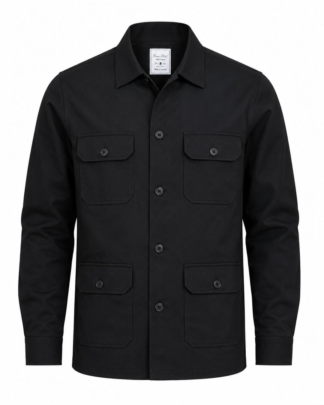 Surchemise noire gabardine de coton