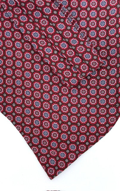 Foulard Ascot, Léonard Rouge et or - Rouge