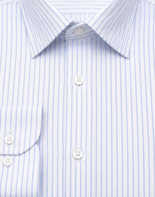 Chemise classique rayures bleu ciel motif chevron