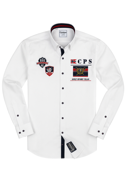 Embroidered chic yellow check sports shirt