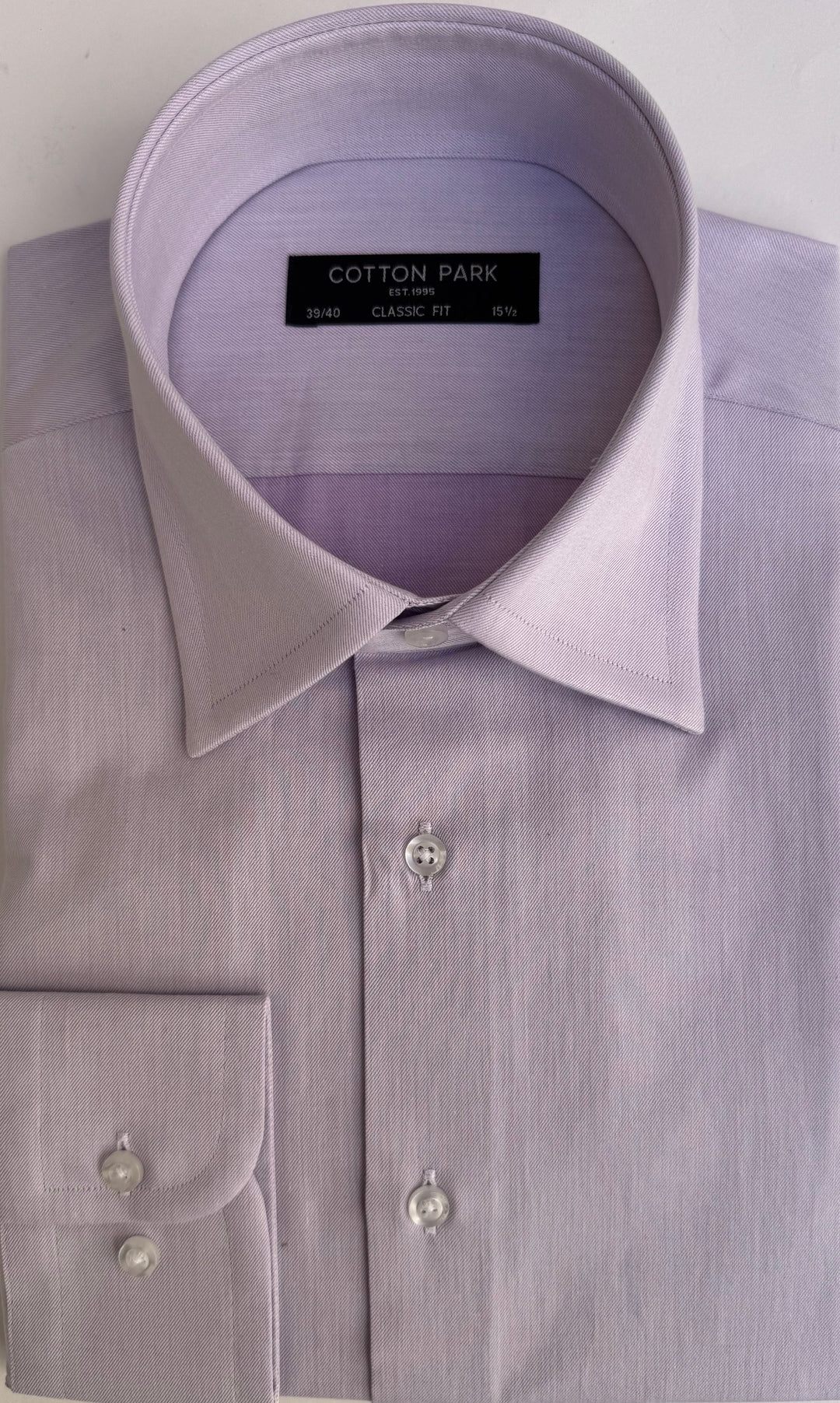 Chemise en twill de coton parme col français