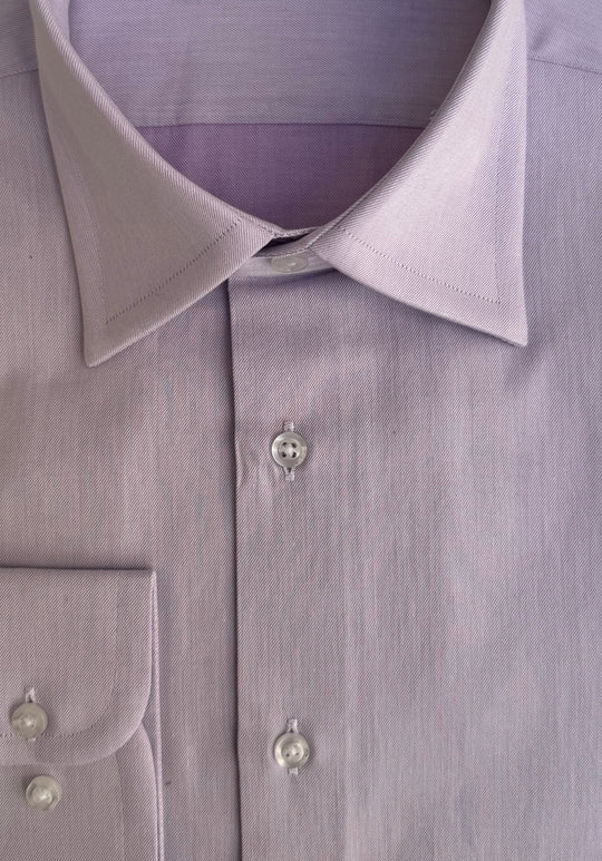 Chemise en twill de coton parme col français