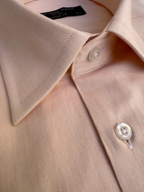 Chemise en twill de coton saumon col français