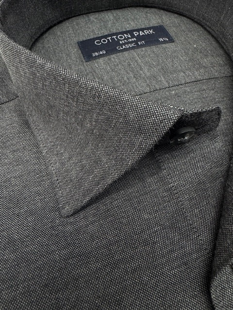 Col de chemise gris chiné en serge