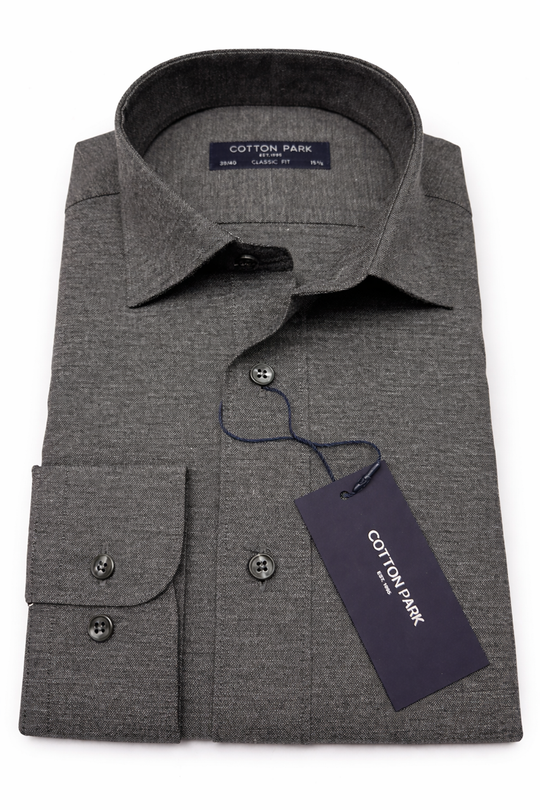 Chemise homme en serge gris chiné