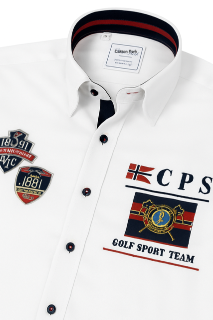 Embroidered chic yellow check sports shirt