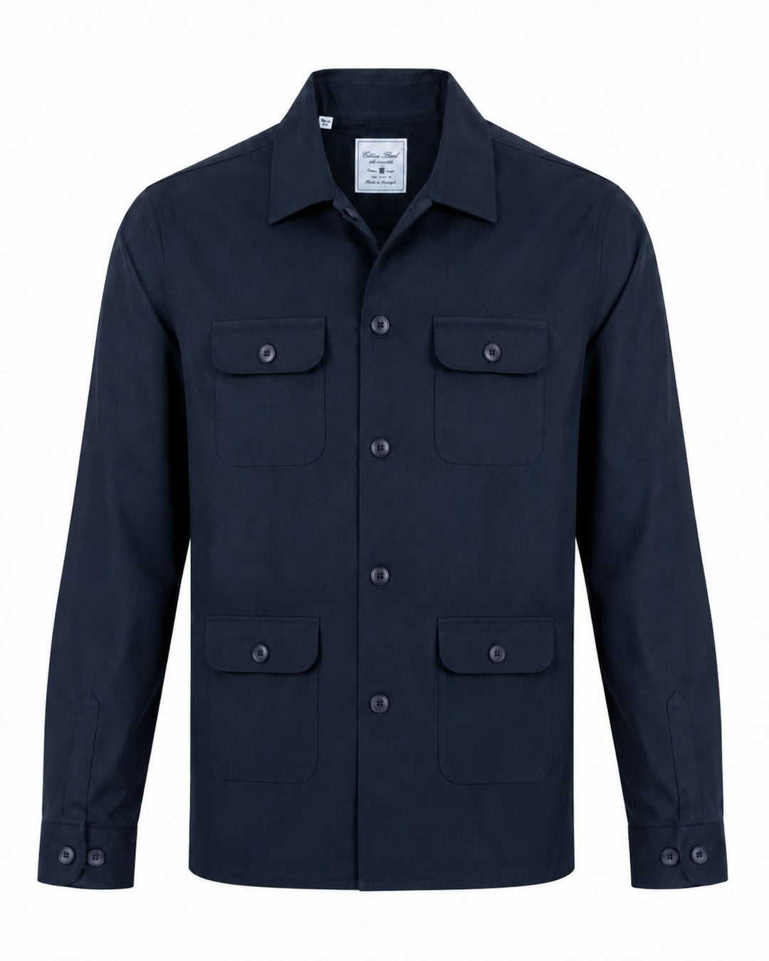 Surchemise bleu marine gabardine de coton