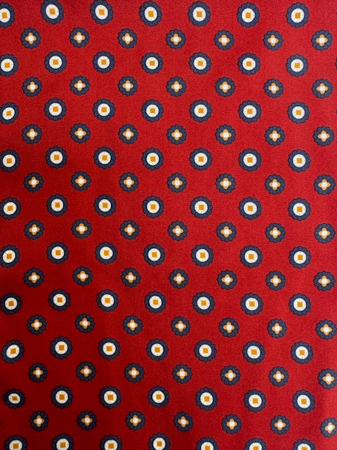 Ascot Cotton Park rouge et ronds marine