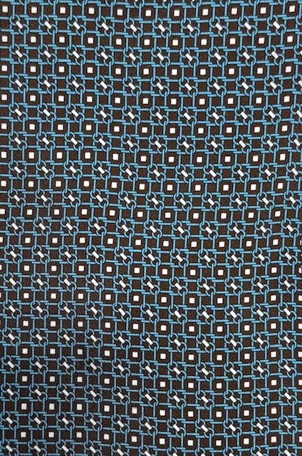 Ascot marron à motifs géométriques bleu turquoise