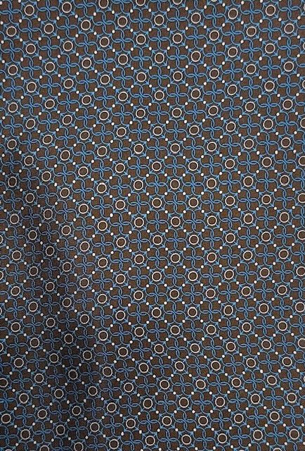 Ascot marron à motifs ronds turquoise