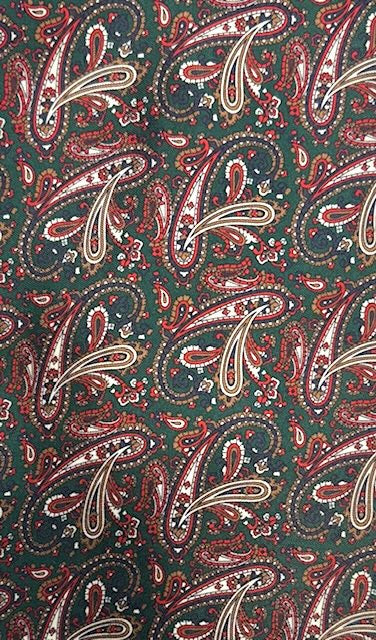 Pochette soie cachemire vert et rouge