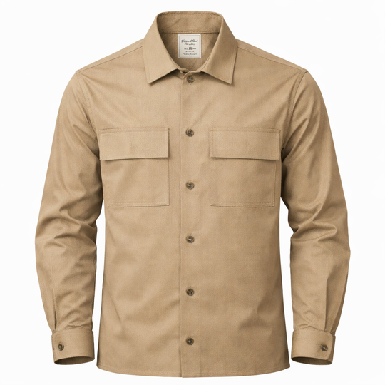 Surchemise camel piqué de coton