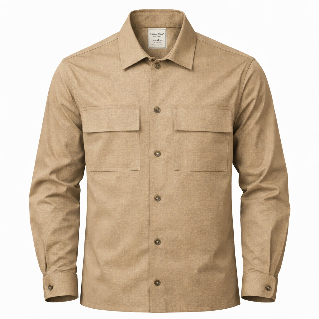 Surchemise camel piqué de coton