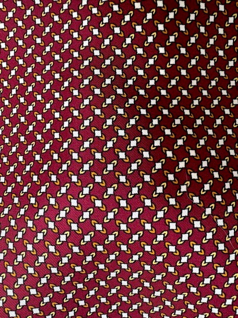 tissus en soie pour Ascot bordeaux et blanc