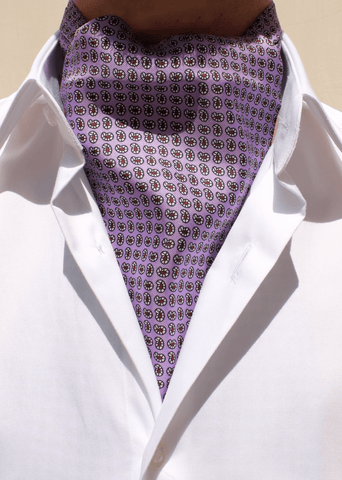 Ascot violette à motif paisley | Cotton Park