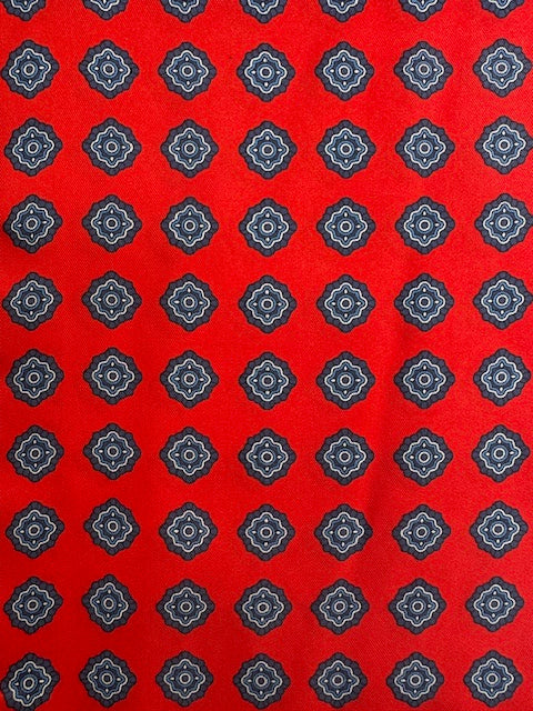 Foulard ascot Cotton Park bleu et rouge