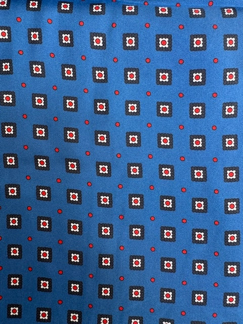 Ascott en soie Cotton Park de couleur bleu à motifs