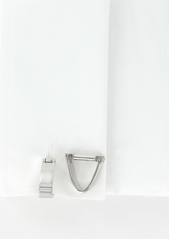 Silver colored stirrup cufflinks 