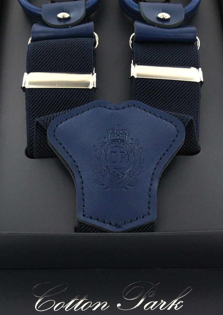 Bretelles homme bleu marine unies