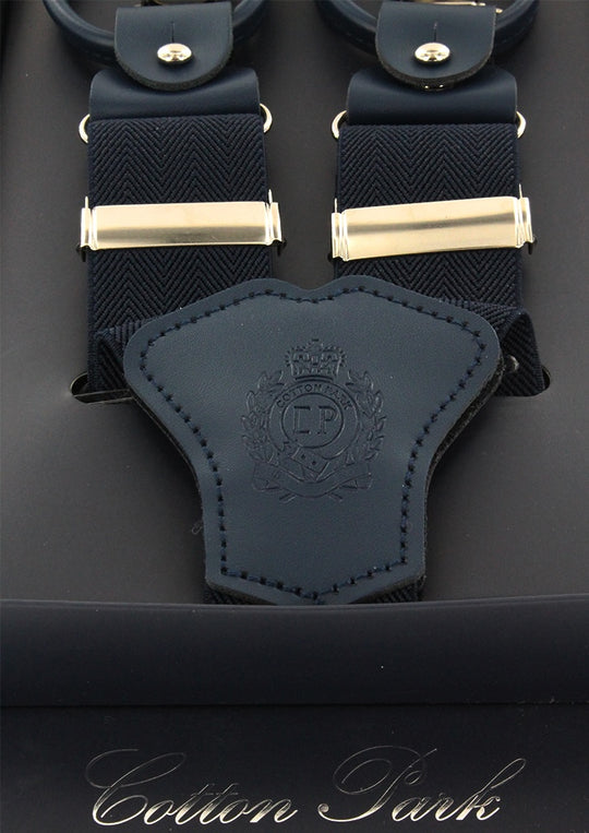 Bretelles homme bleu marine à motif chevron