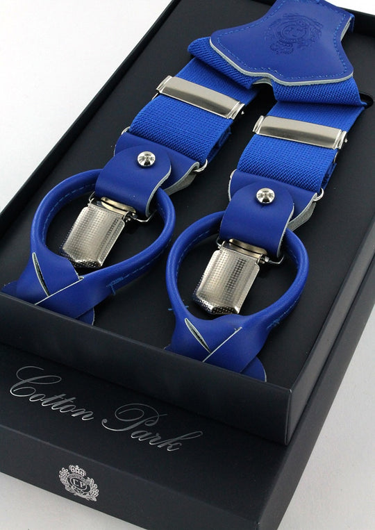 Bretelles homme bleu roi unies