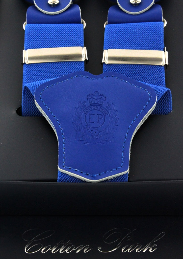 Bretelles homme bleu roi unies