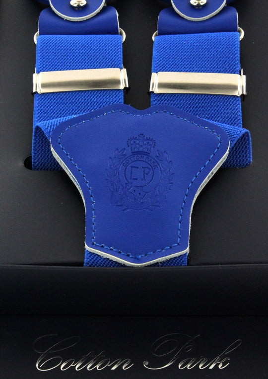 Bretelles homme bleu roi unies