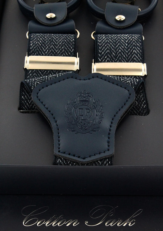 Bretelles homme bleues motif chevron