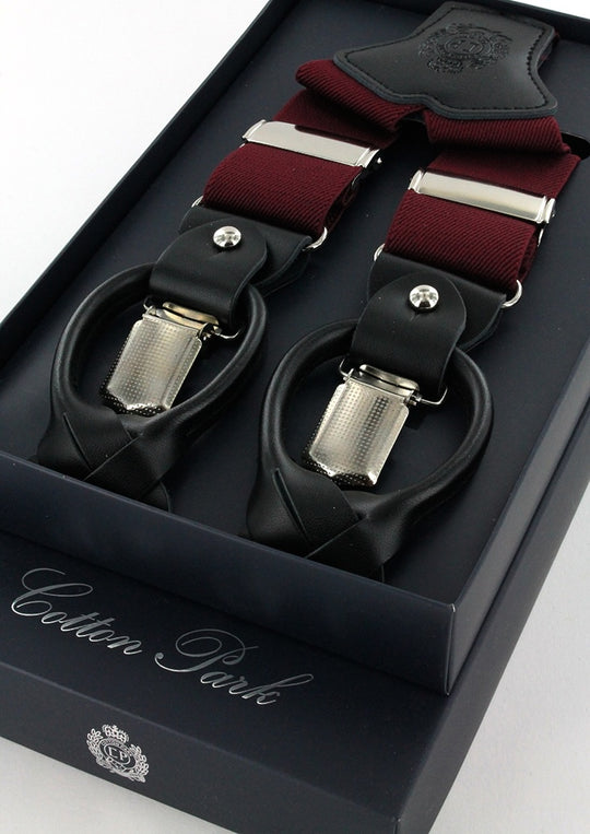 Bretelles homme bordeaux unies