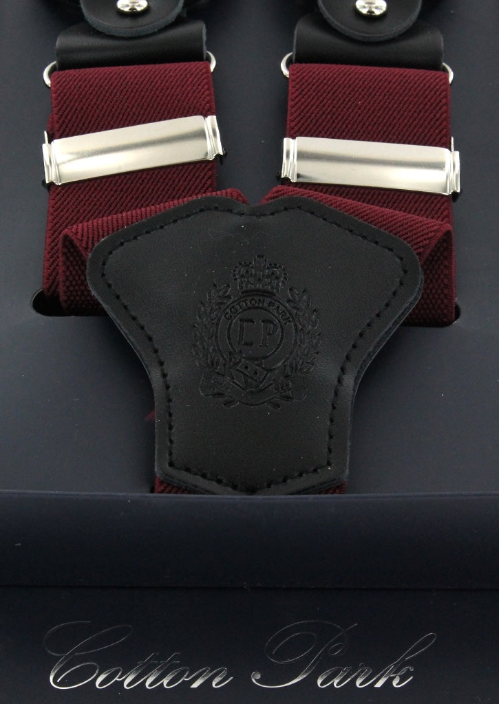 Bretelles homme bordeaux unies