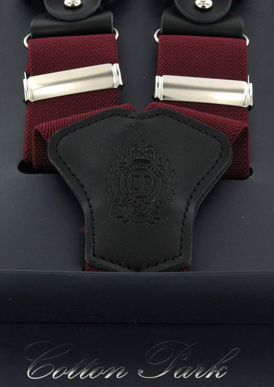 Bretelles homme bordeaux unies