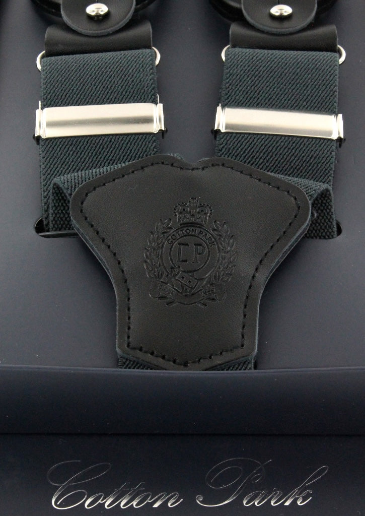 Bretelles homme gris anthracite unies