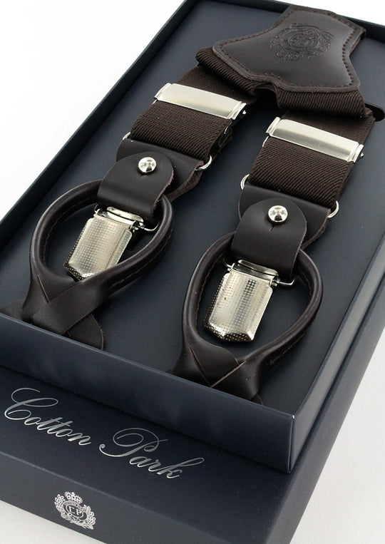 Bretelles homme marron unies