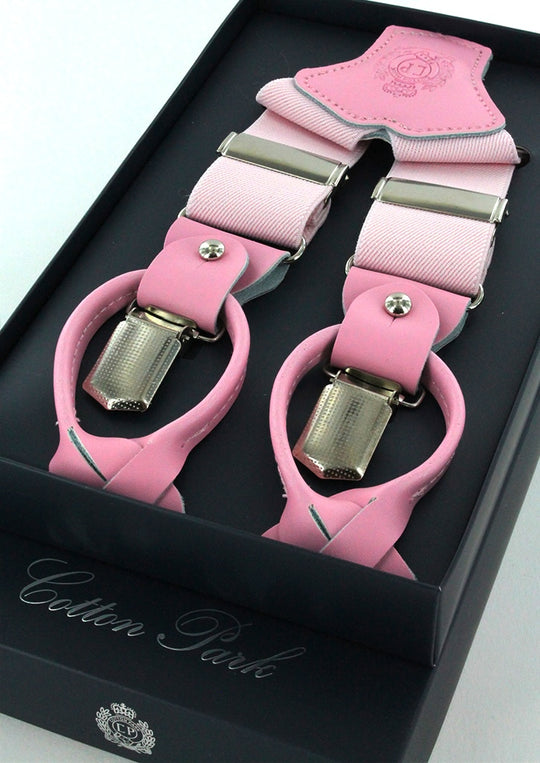 Bretelles homme roses unies