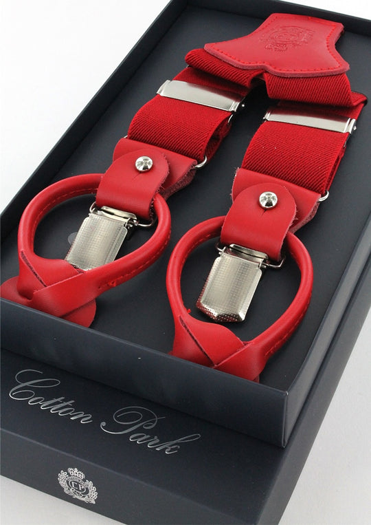 Bretelles homme rouges unies