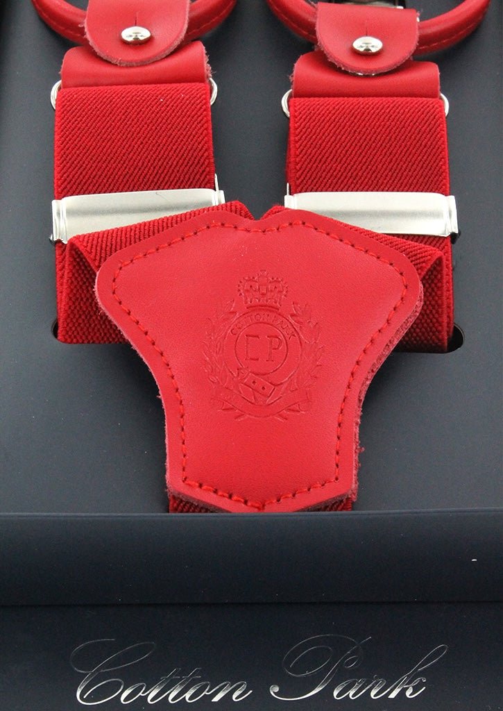 Bretelles homme rouges unies