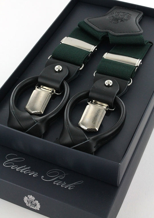 Bretelles homme vert sapin unies