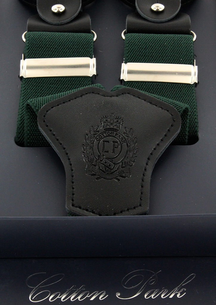 Bretelles homme vert sapin unies