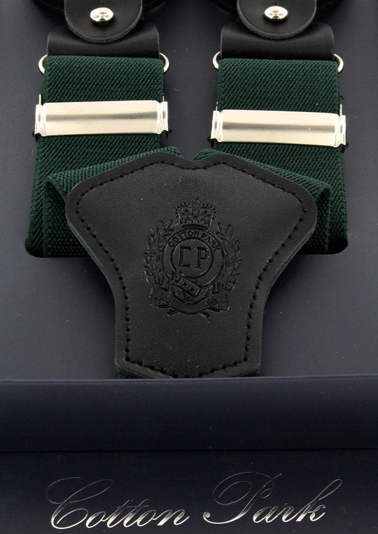 Bretelles homme vert sapin unies