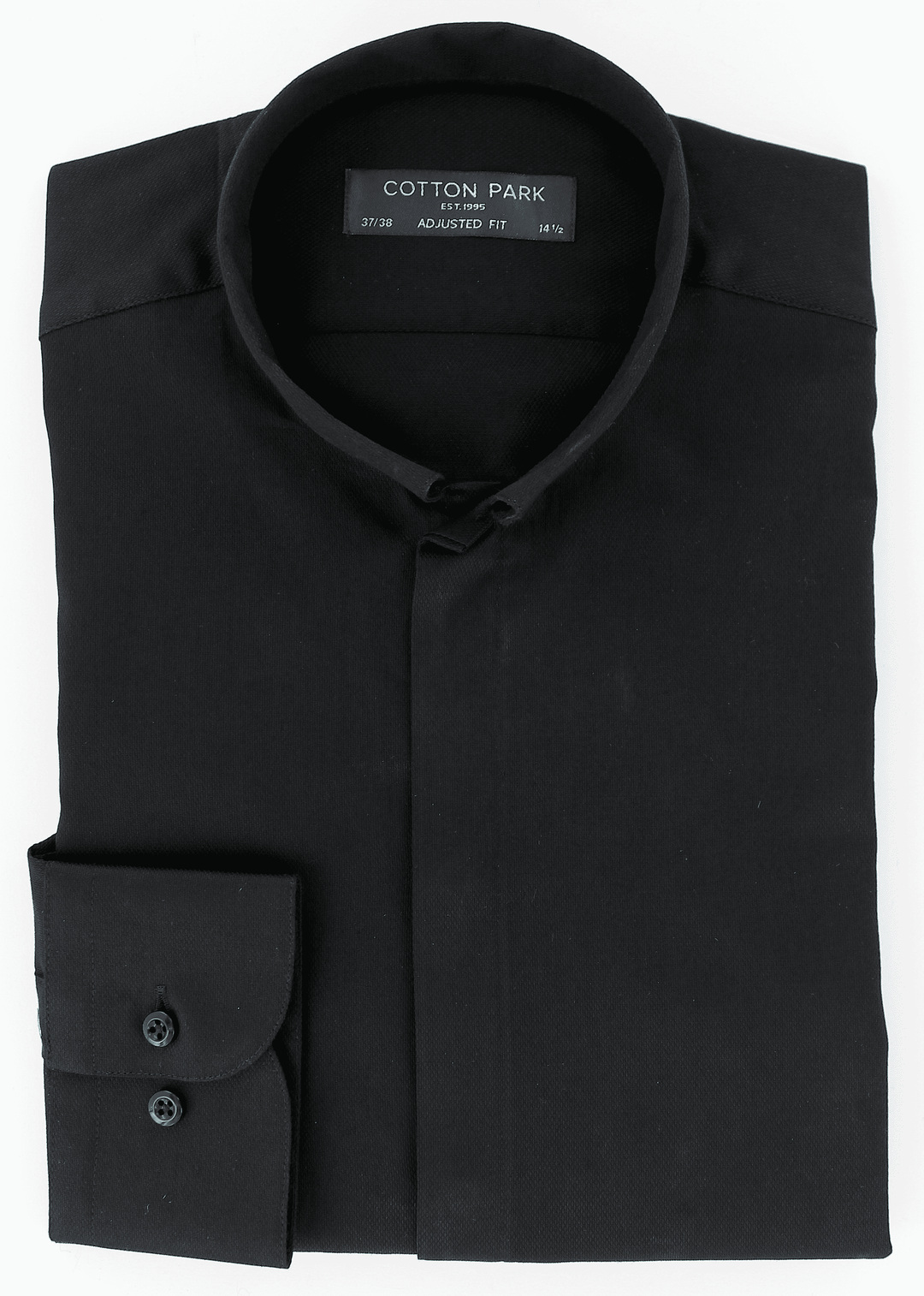 Chemise élégante pour homme coupe cintrée col Inversé noire | Cotton Park