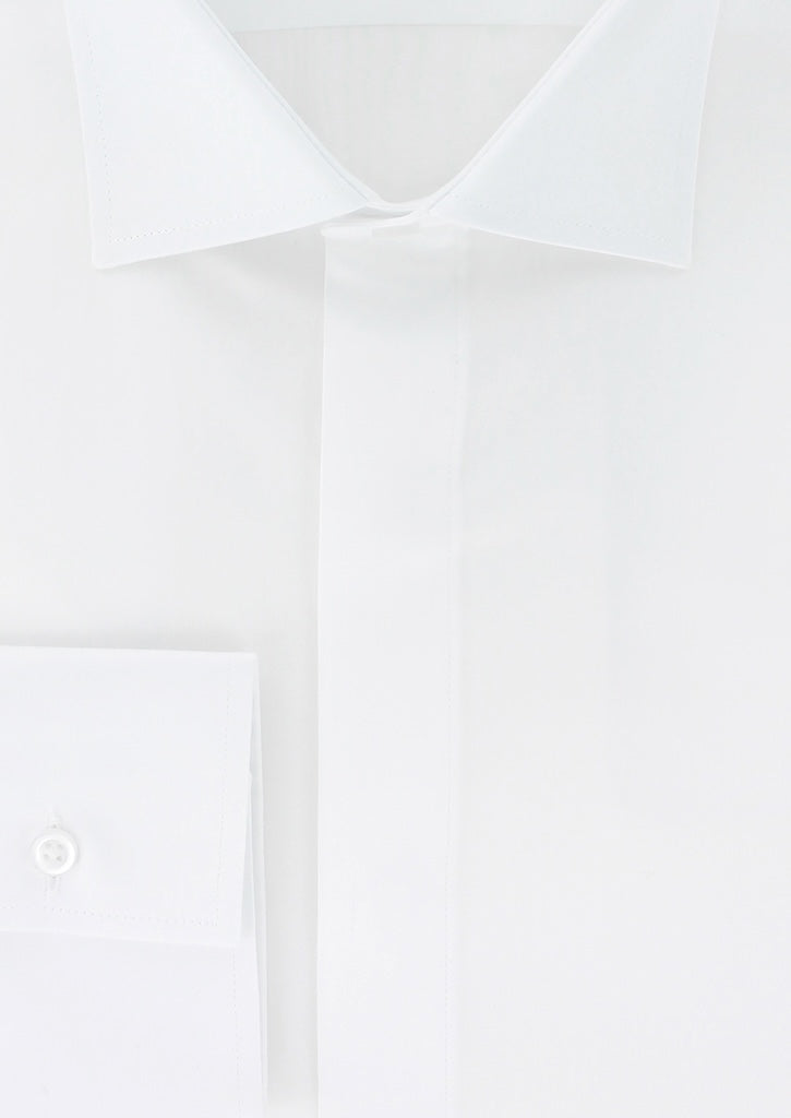 Chemise classique blanche gorge cachée | Cotton Park