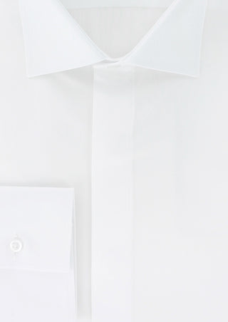 White fitted shirt with hidden throat