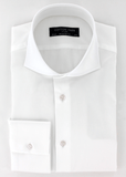 Chemise élégante pour homme en satin de coton blanc coupe cintrée poignets transformables | Cotton Park