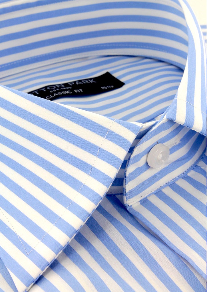 Chemise classique à rayures bâtons bleu ciel